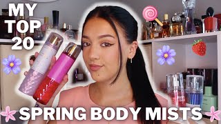 MY TOP 20 BODY MISTS FOR SPRING!!! BATH AND BODY WORKS & VICTORIA'S SECRET