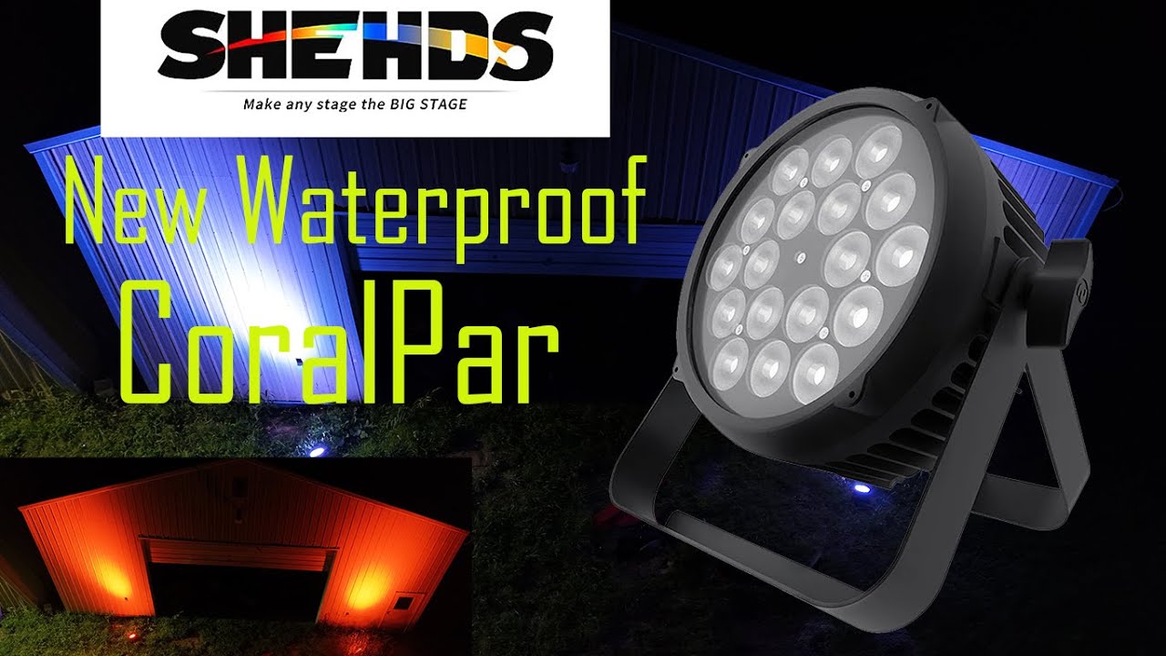 CORALPAR Waterproof 18x12W LED Flat Par Light RGBWA+UV Aluminum