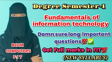 📌FIT LONG IMPORTANT QUESTIONS✅ || DEGREE SEMESTER-1 FIT || O.U || 2025 NEW SYLLABUS FIT IMPORTANTS