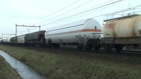 19-2-2009 DB Schenker mixed freight Train at Sevenum, The Netherlands