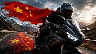 Young man challenges himself to speed while draped in national flag!#motorcycle #biker #automobile