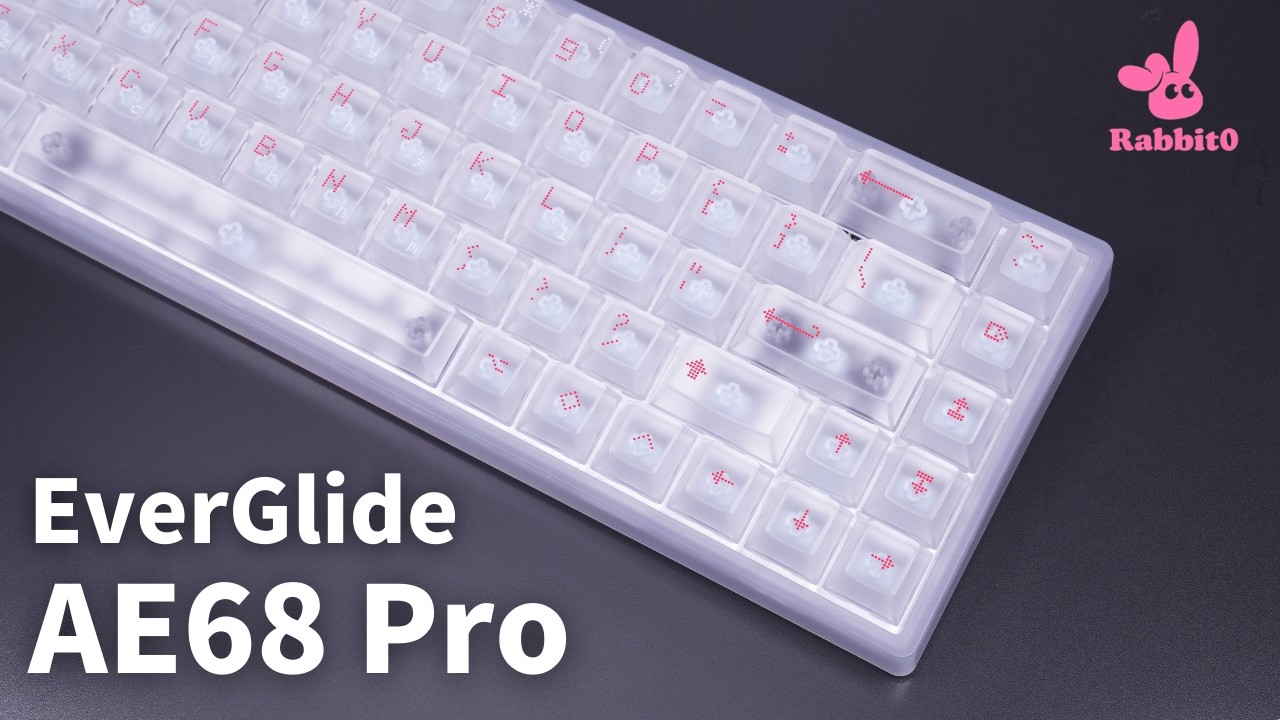 EverGlide AE68 Pro White Transparent ラピッドトリガーキーボード