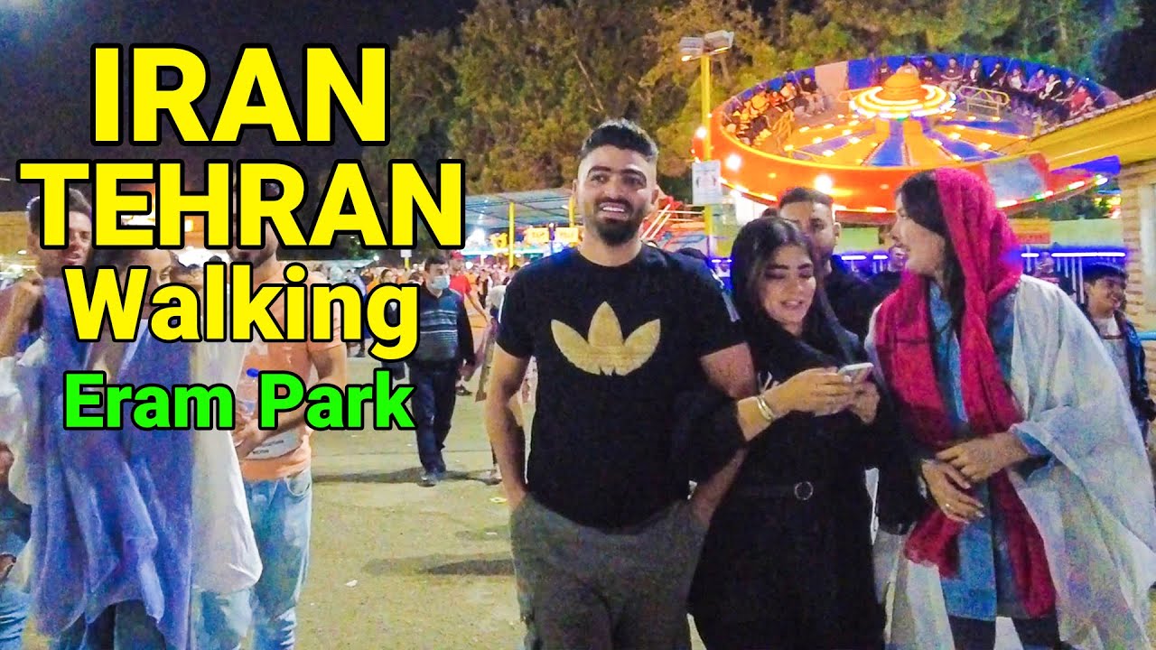 IRAN - Walking In Eram Amusement Park In Tehran 2022 Night Walk ایران