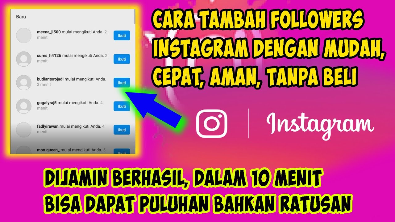 Cara Cepat Menambah Follower Instagram dengan mudah tanpa beli tahun