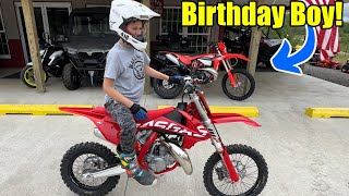 Braxxton gets a surprise on his 12th birthday! 2023 GasGas MC 85 2-Stroke!!