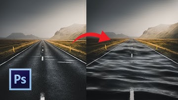 How to create a Water wave effect on the road in Adobe Photoshop