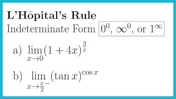 L’Hopital’s Rule: Indeterminate of the Form 0^0, Infinity^0, 1^Infinity