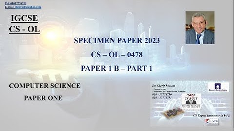 8- IGCSE - COMPUTER SCIENCE - 0478 - SPECIMEN PAPER 2023 - PAPER 1 - B - PART 1