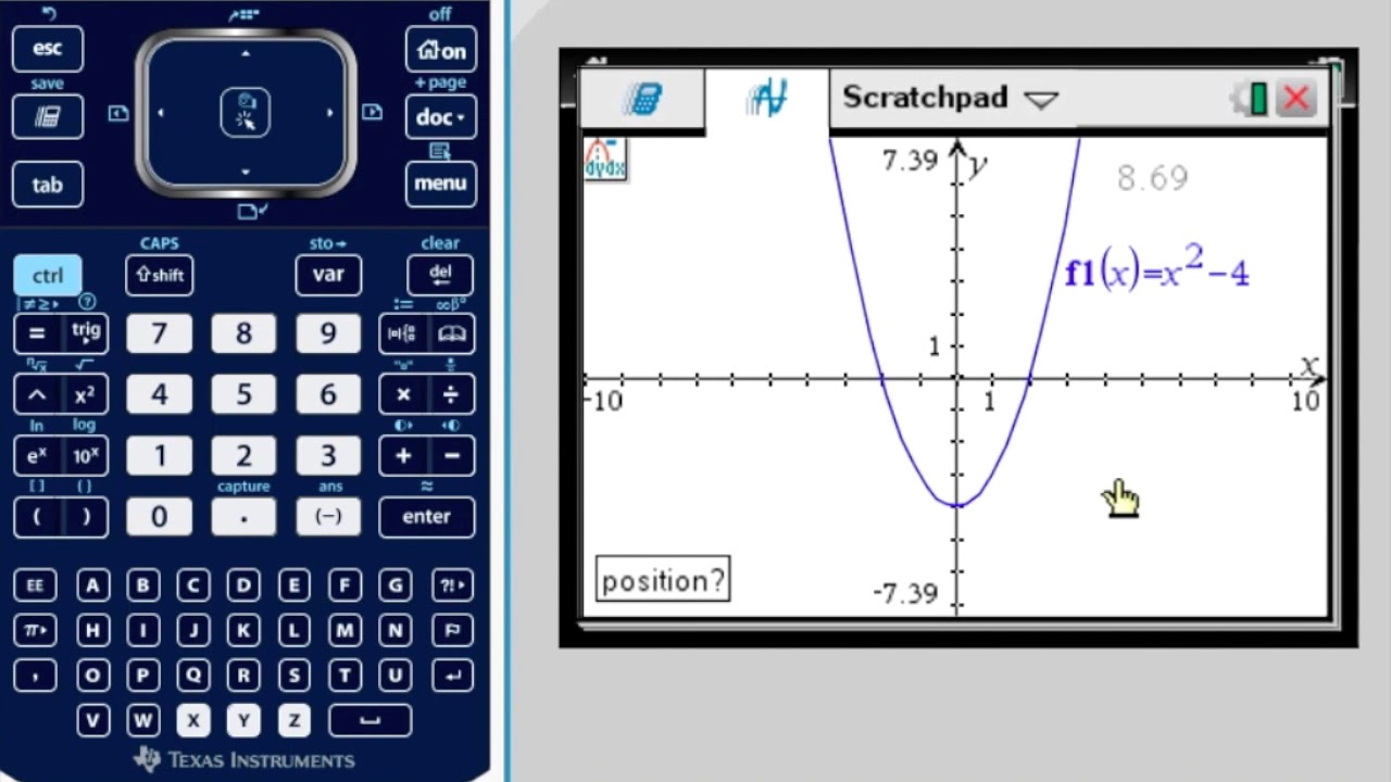 TINspire CX Finding the Gradient on a Graph YouTube