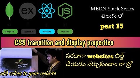 What are css transitions and its properties explained in telugu || MERN stack series
