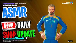 ASMR Fortnite Shop NEW Rematch Coach Gabi Skin! Daily Update Today 🎮🎧 Whispering 😴💤