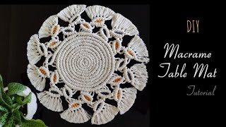 DIY Macrame Table mat | Step by Step Tutorial | Macrame Coaster | Round Macrame Table Decor| Easy