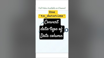 Convert the datatype into DateTime format #python #pandas #datetime