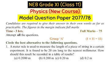 Class 11 Physics Model Question Paper with Answer Key || New Curriculum || NEB  Physics Grade 11