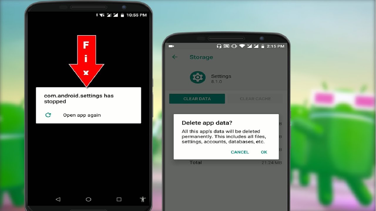 How To Fix Com Android Setting Has Stopped Error In Android Youtube How To Fix Com Android Setting Has Stopped Error In Android Youtube