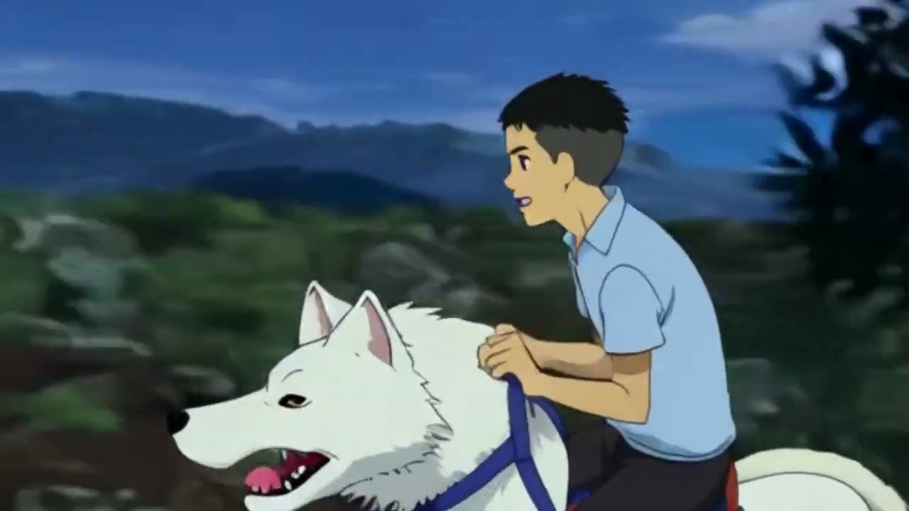 boys ridding dogs and wolfs