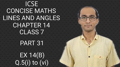 ICSE LINES AND ANGLES Q.5(i) to (vi) EX 14(B) CLASS 7 CONCISE MATHS PART 31 CHAPTER 14