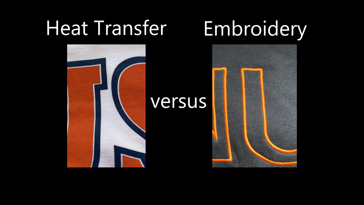 Heat transfer versus embroidery printing  premiummallonline  youtube Heat transfer versus embroidery printing  premiummallonline  youtube