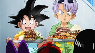 Goten and Trunks Offer Food To Strangers!