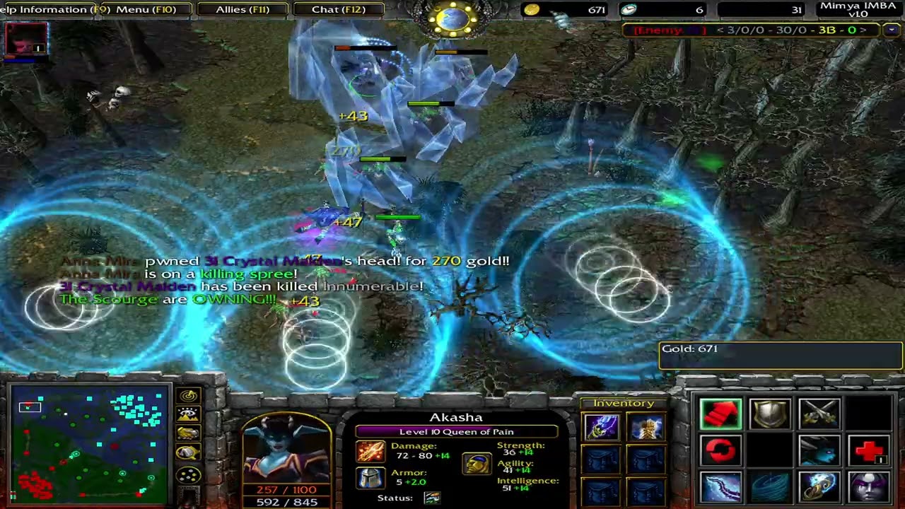 Dota Imba Mimya AI: Queen of Pain + Bonus skill: Charka Magic | Dota Highlands Theme