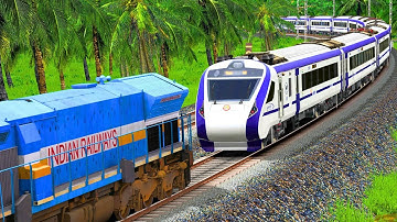 WDP4D RESCUE VANDE BHARAT TRAIN | BUMPY RAILROAD | RAILWORKS 3 | INDIAN TRAIN SIMULATOR GAMEPLAY