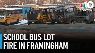 Multiple school buses burned in overnight fire