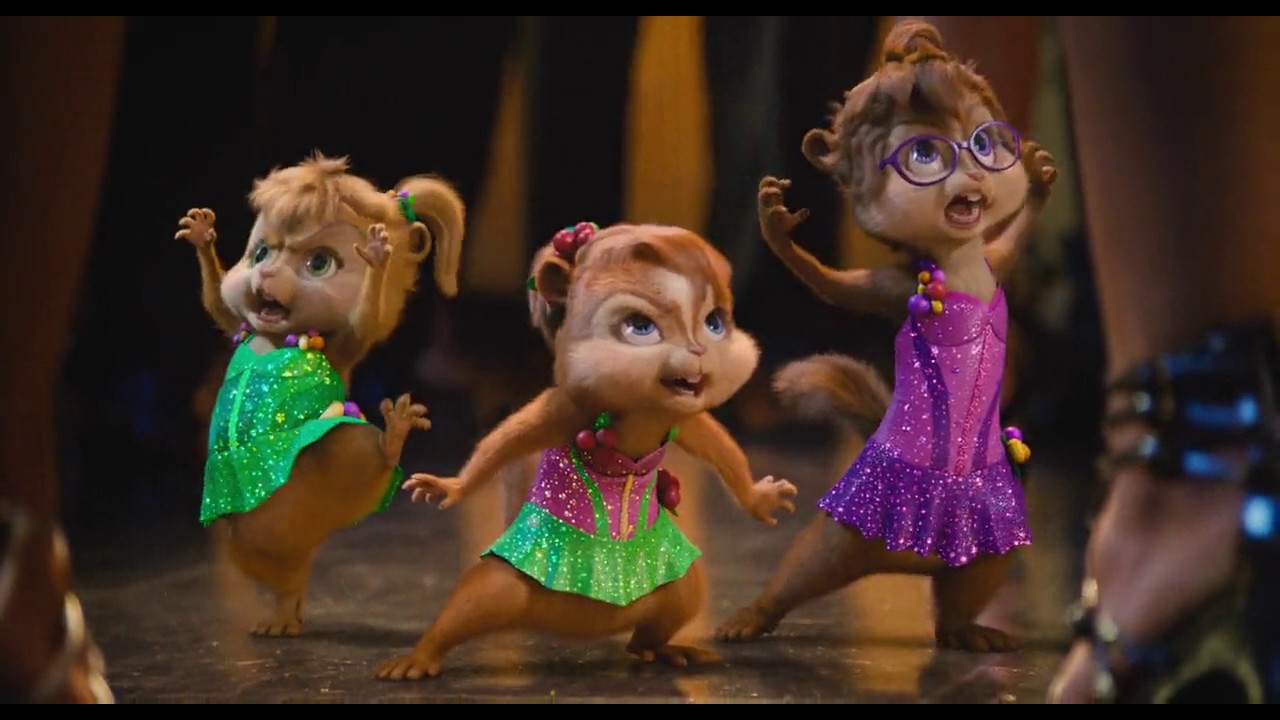 Download The Chipmunks have a competition about dancing with the girl, and the mouse finally won