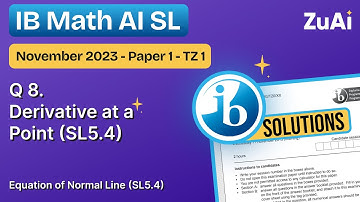 Q8 Derivative at a Point (SL5.4) November 2023 - Paper 1 - TZ1 - IB Math AI SL