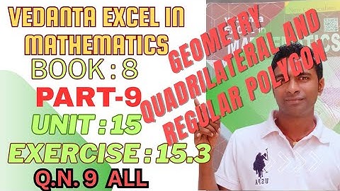 Find the value if x in each case| Geometry:Quadrilateral and regular polygon| Exe:15.3 |QN.9