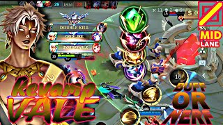 BUILD VALE TERSAKIT 2023🔥🔥!! REVAMP VALE GAMEPLAY #zeroskillsplayer #mobilelegends #valegameplay