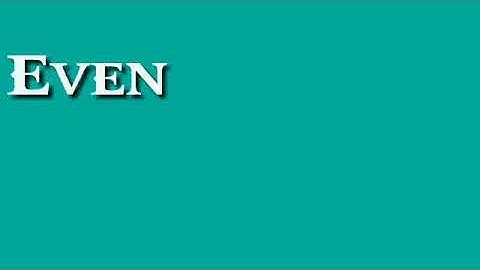 Even and Odd Numbers