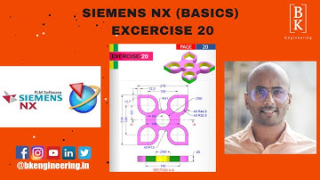 Siemens NX Basic Exercise 20 | Part Modelling | Mechanical Engineering | BK Engineering