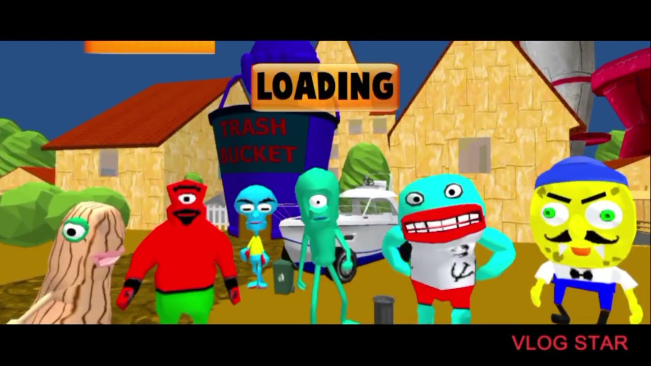 Plankton gang sponge's neighbor escape Level 8-10 gameplay (RESTORED AUDIO)