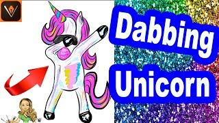 How to Draw a Cartoon Unicorn Dabbing Easy | Adobe Draw