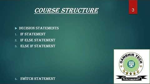 C PROGRAMMING -- COURSE STRUCTURE.