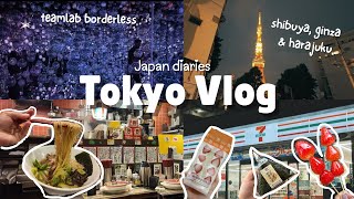 TOKYO VLOG🍜| 72 hrs in Tokyo | shibuya, ginza shopping, teamlabs , 7-Eleven &amp; more