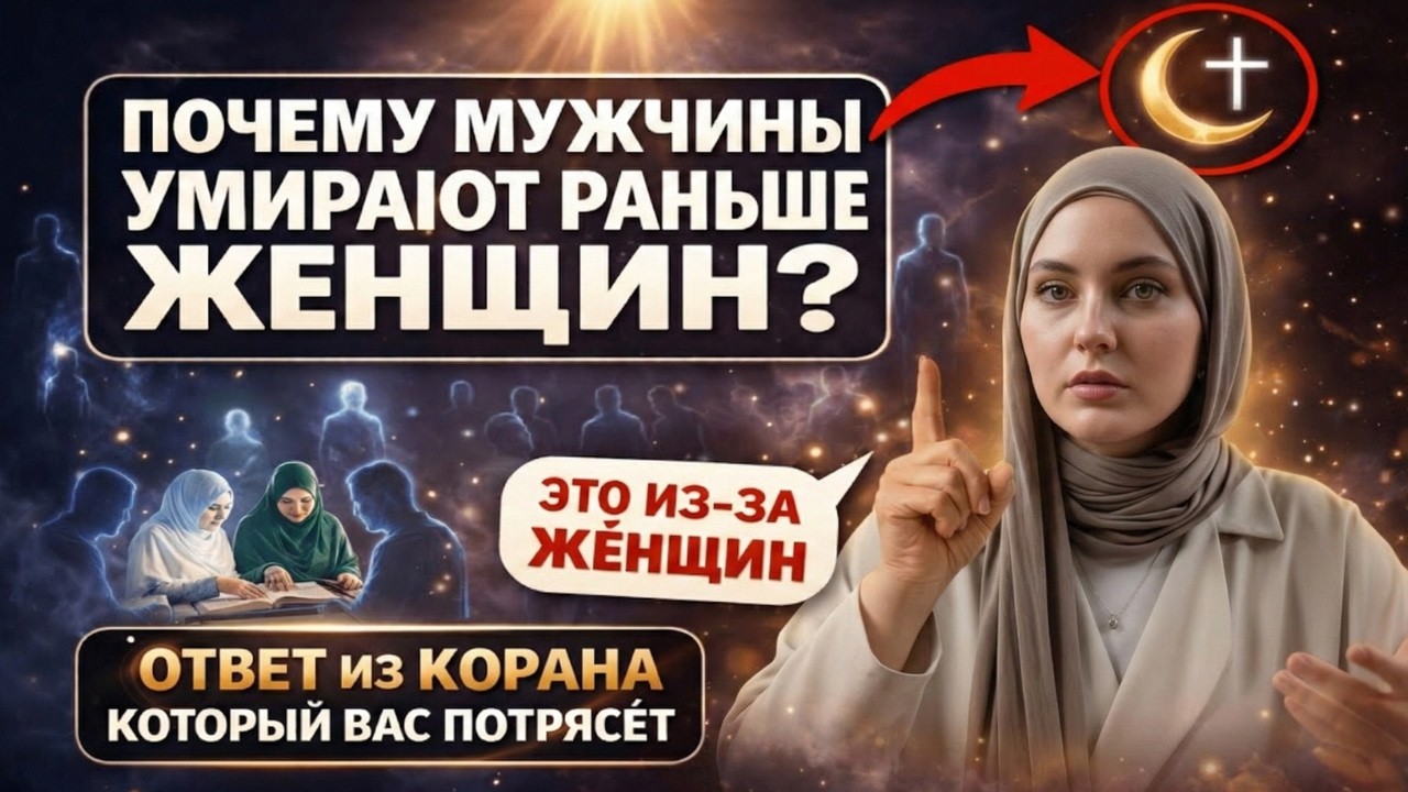 Почему МУЖЧИНЫ УМИРАЮТ раньше ЖЕНЩИН? ОТВЕТ из КОРАНА, который ВАС ПОТРЯСЁТ (это из-за ЖЁН)
