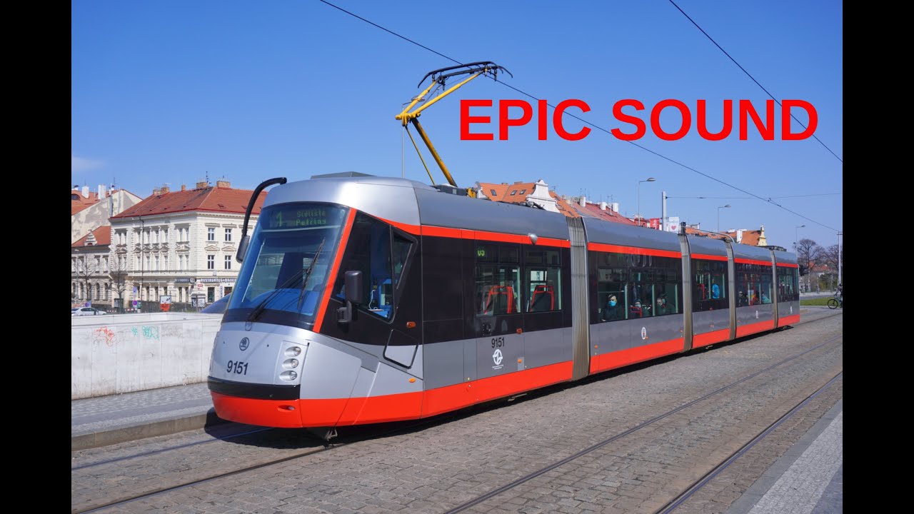 Loud Porsche Engine Sound - Škoda Tram 14T in Prague