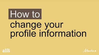 Alis Training - How to change your profile information