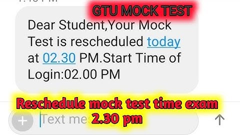 Reschedule gtu mock test/gtu mock test news/gtu exam upadtes