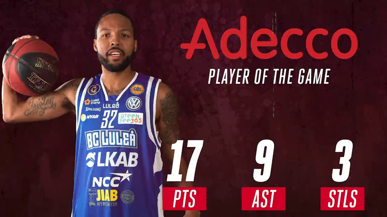 Adecco player of the game: Brandon Rozzell vs. Norrköping Dolphins