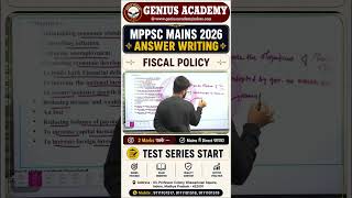 FISCAL POLICY  | Mppsc Mains 2026 | Answer Writing  #geniusacademy #upsc #mppsc  #education