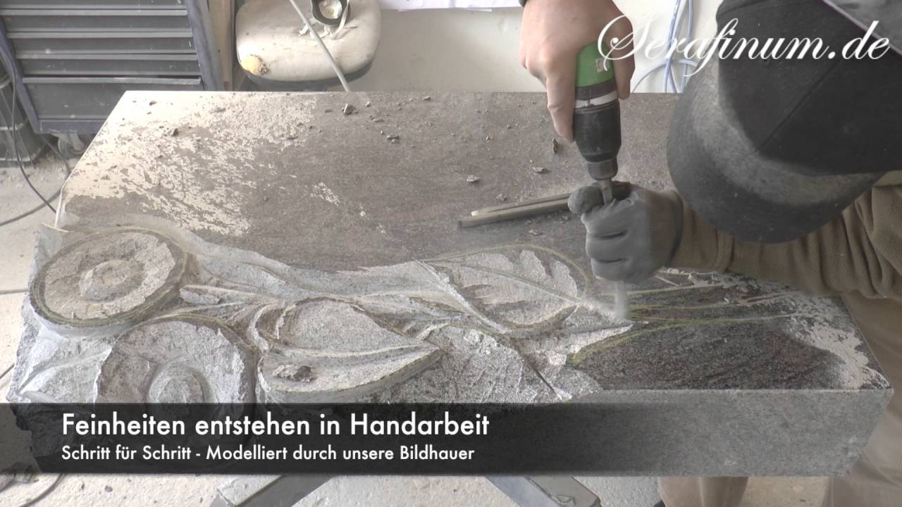 Granitgrabstein "Florenzia" • Edles Sonnenblumenmotiv • Details & Fertigung - von Serafinum.de