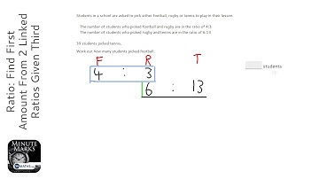 Ratio: Find First Amount From Linked Ratios Given Amount (Grade 4) - OnMaths GCSE Maths Revision