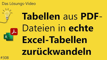 Das #Lösungsvideo 308: Tabellen aus PDF-Dateien in echte Excel-Tabellen zurückwandeln