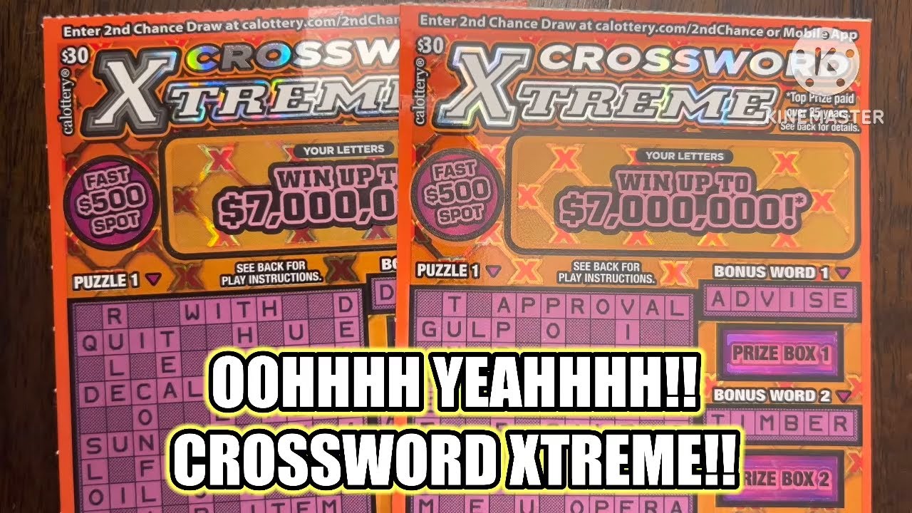 OOHHHH YEAHHHH!! CROSSWORD XTREME!! CA Scratchers - YouTube
