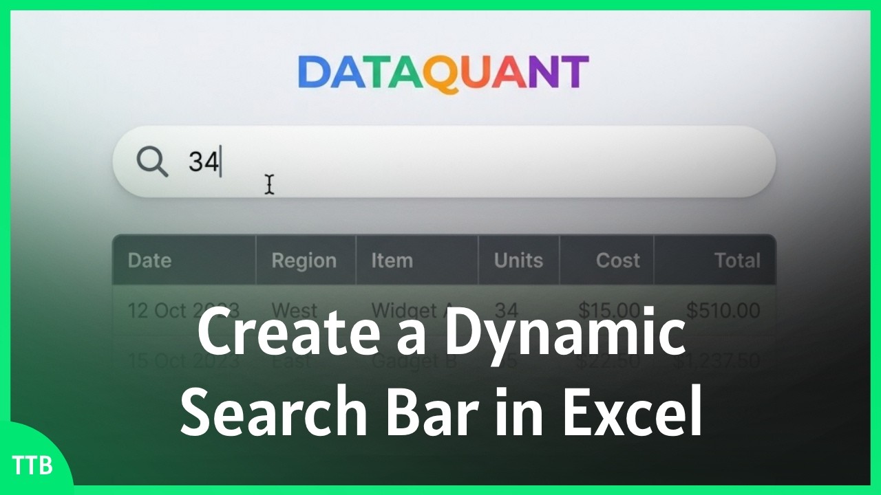 Create a Dynamic Search Bar in Excel | Find Anything Instantly (No VBA ...