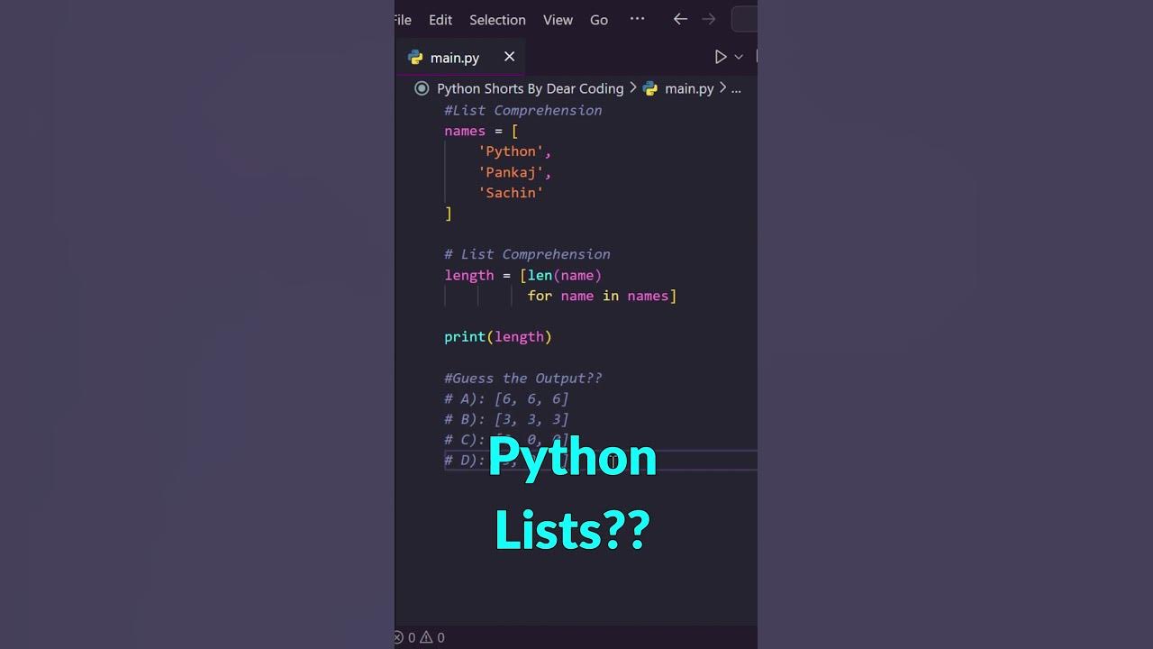 Python Lists: Length Counting Trick?? #python #coding #programming ...