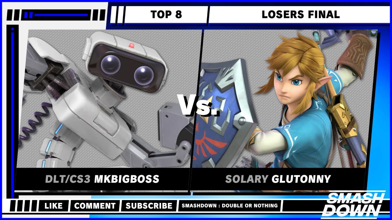 SmashDown : Double or Nothing - Top 8 - Losers Final - MKBigBoss (R.O.B) VS Glutonny (Link) - SSBU