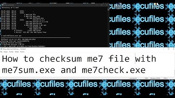 How to checksum me7 file with me7sum.exe and me7check.exe